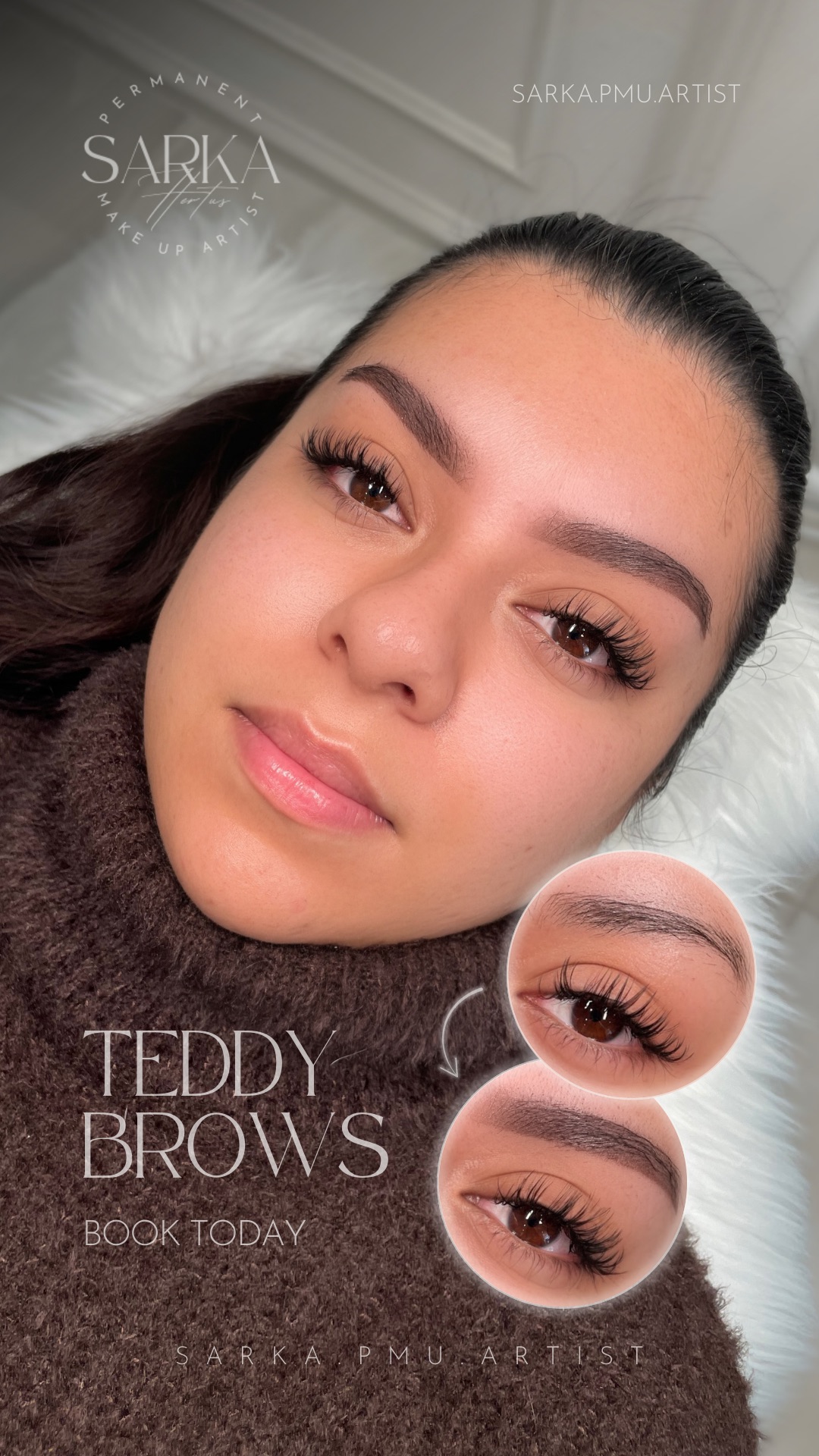 Powder brows before and after